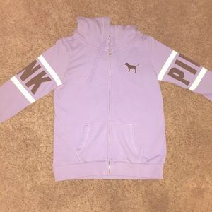 PINK purple full zip sweater.